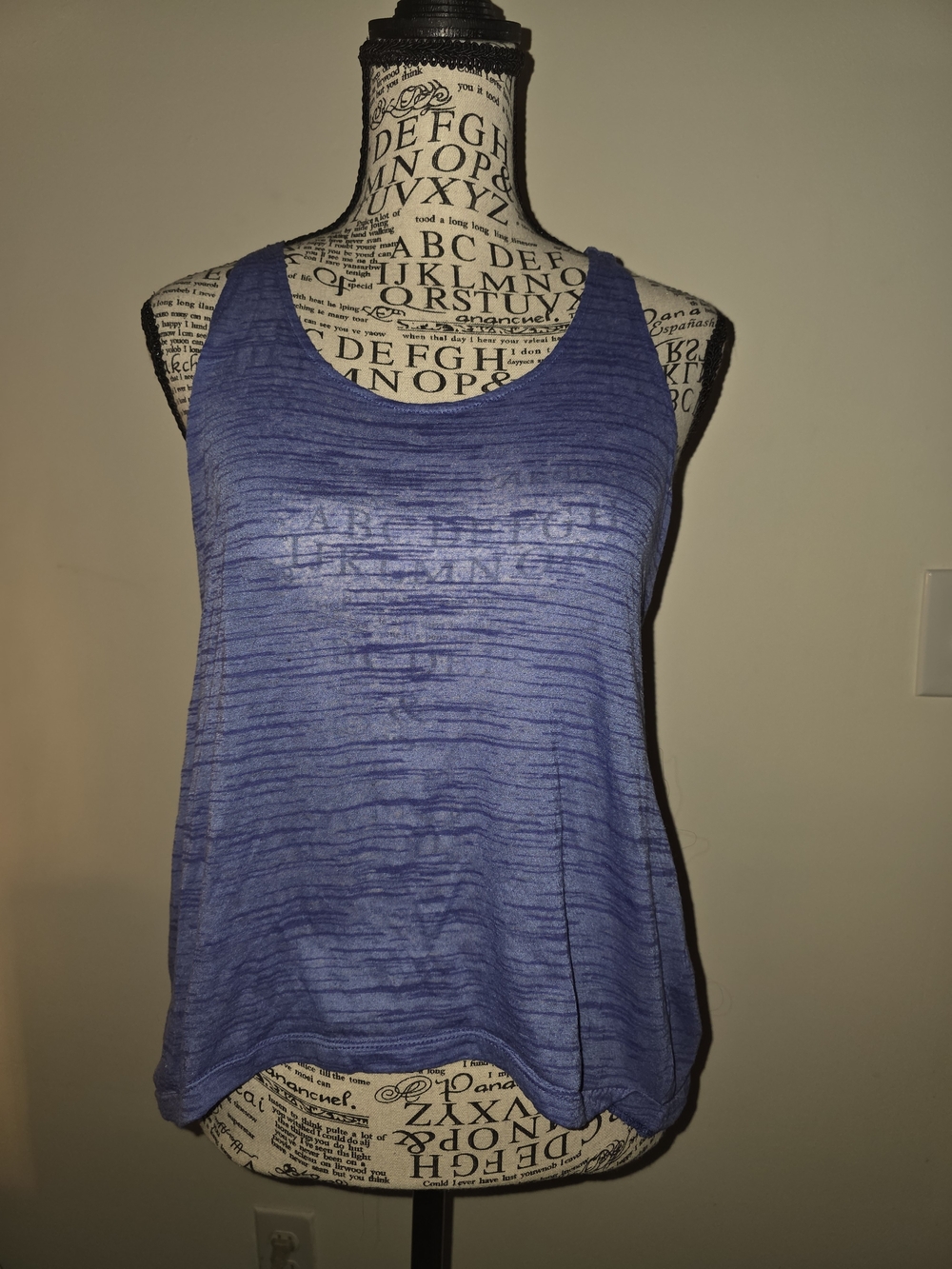 Marika Blue Heathered Scoop Neck Tank Top
